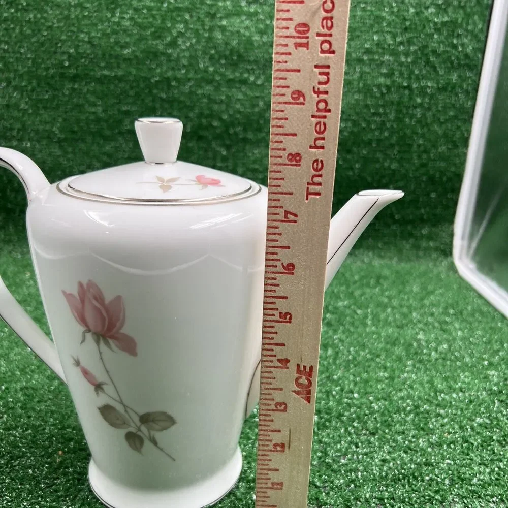 Rosenthal White Ceramic Pink‎ Floral Coffee Pitcher #348818